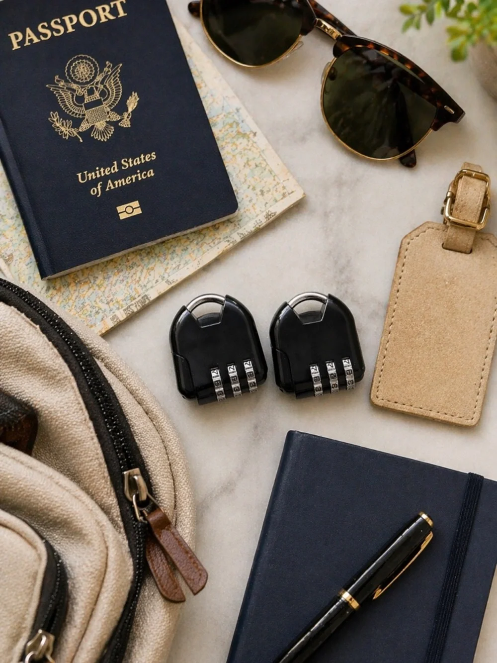 ZIPPERLOCK Luggage Lock Set of 2 3-Digit Combination Travel Suitcase Locks Black